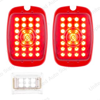 27 LED Tail Light With 6 LED LP Light Set For Chevy Passenger Car (1937-1938) & Truck (1940-1953) (Pair)
