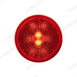 8 LED 2.5" Round Reflectorize Light Kit (Clearance/Marker) - Red LED/Red Lens