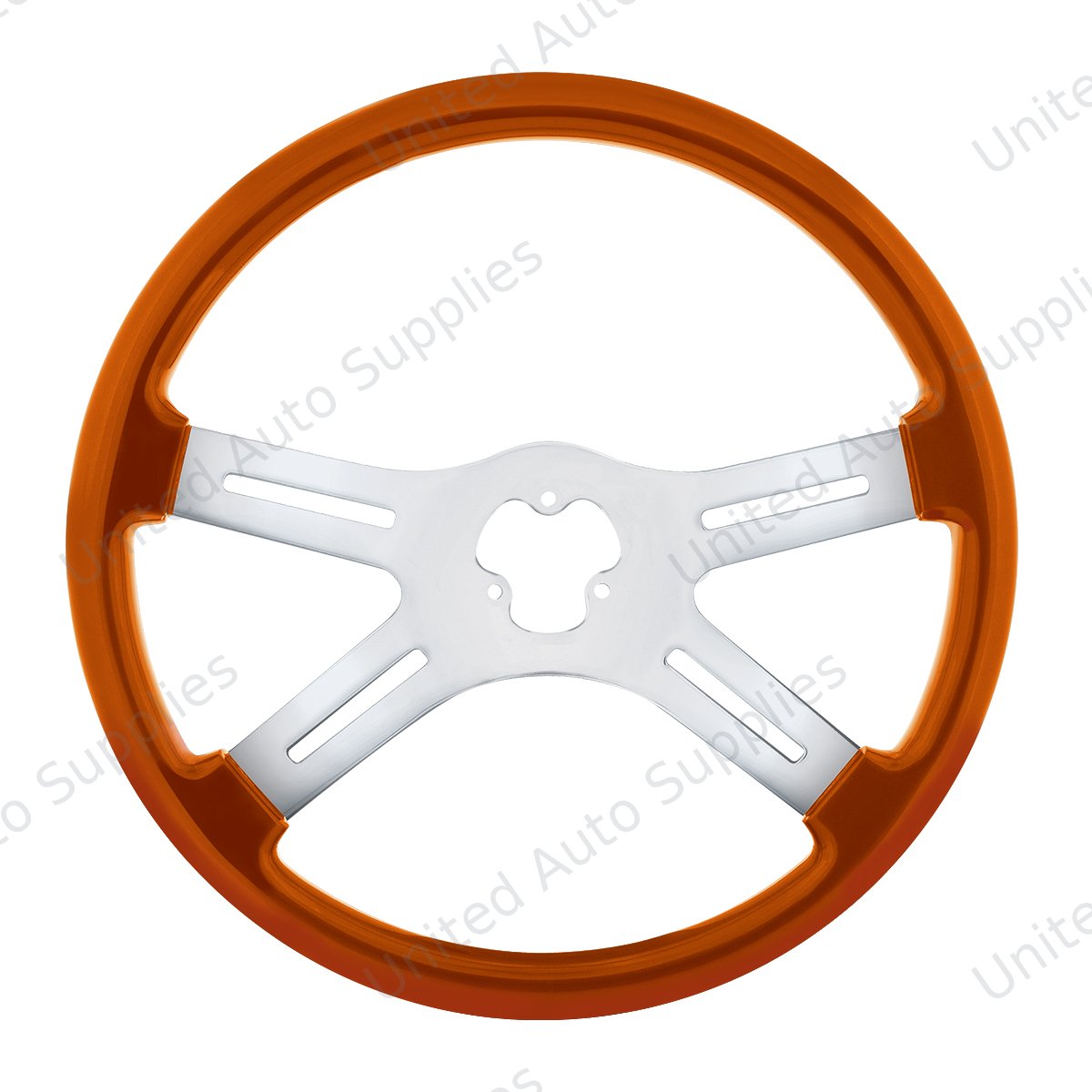18" Candy Color 4 Spoke Steering Wheel - Cadmium Orange