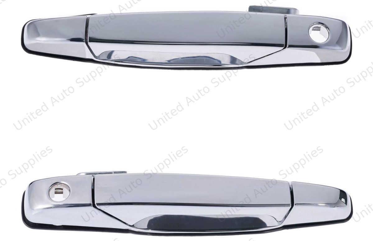 Exterior Door Handle Front LH, Front RH (2pcs) Plastic All Chrome for 2007-2013 Chevrolet Avalanche; 2007-2013 GMC Yukon