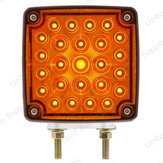 52 LED Double Stud Double Face Turn Signal Light (Passenger) - Amber & Red LED/Amber & Red Lens