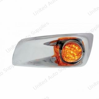 Fog Light Cover With 19 LED Watermelon Light For 2007-17 KW T660 (Driver) - Amber LED/ Amber Lens