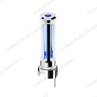 Thread-On Chrome Sonoma Gearshift Knob With LED 13/15/18 Speed Adapter-Blue Crystal/Blue LED