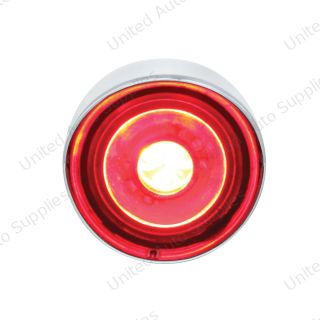 3 High Power LED 1" Clearance/Marker Light With Visor - Red LED/Clear Lens