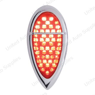 51 LED Tail Light With Flush Mount "Baby Zephyr" Style Bezel For 1938-39 Ford Car