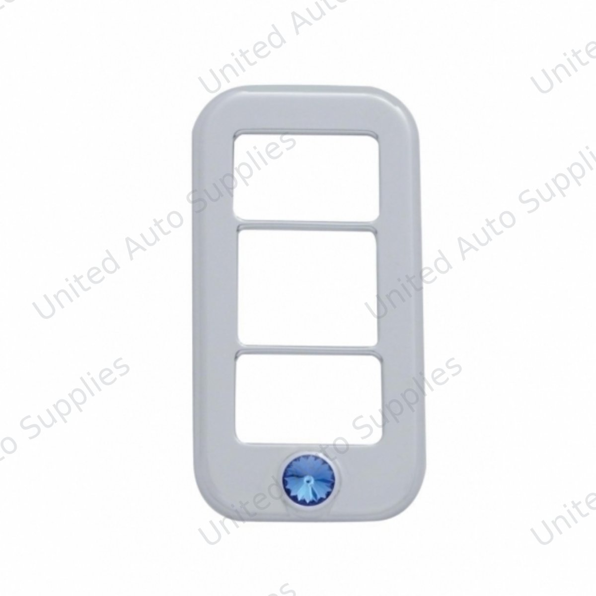 Rocker Switch Cover With 3 Openings & Blue Crystal For Freightliner (3-Pack)