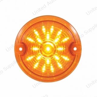 21 LED 3-1/4" Signal Light For Harley Motorcycle With 1156 Plug - Amber LED/Amber Lens