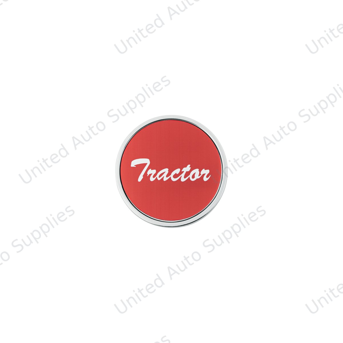Aluminum Screw-On Air Valve Knob With Tractor Script Sticker - Red Sticker