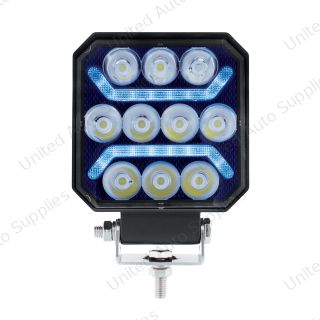 11 LED High Power LED Work Light With "U" Light Guide-Blue