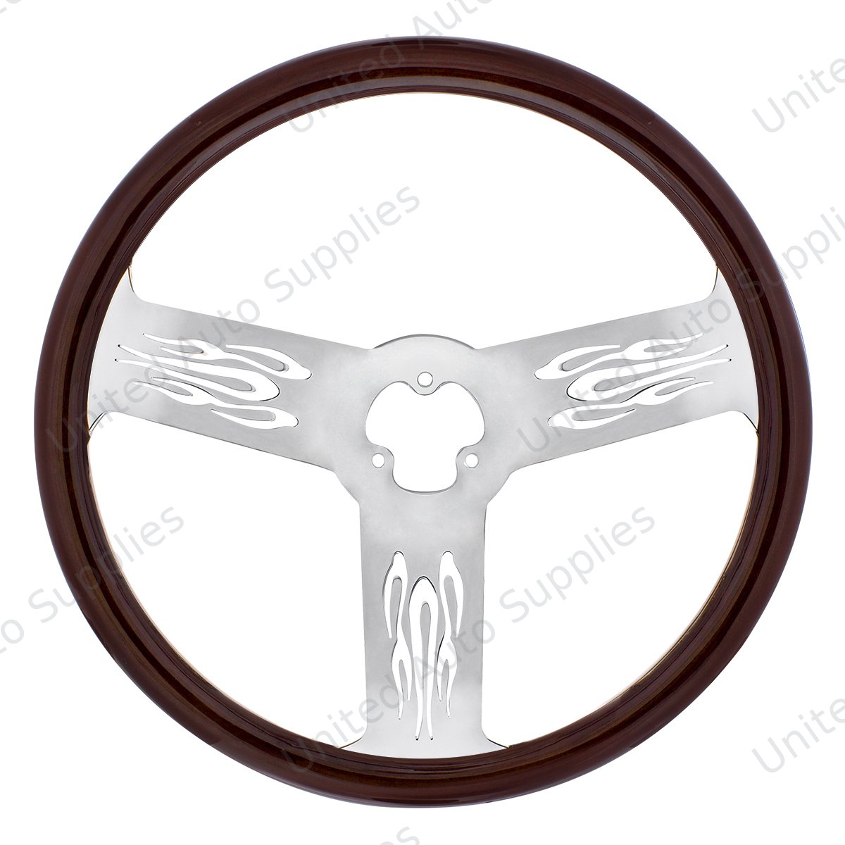 18" Wood Steering Wheel - Firestorm