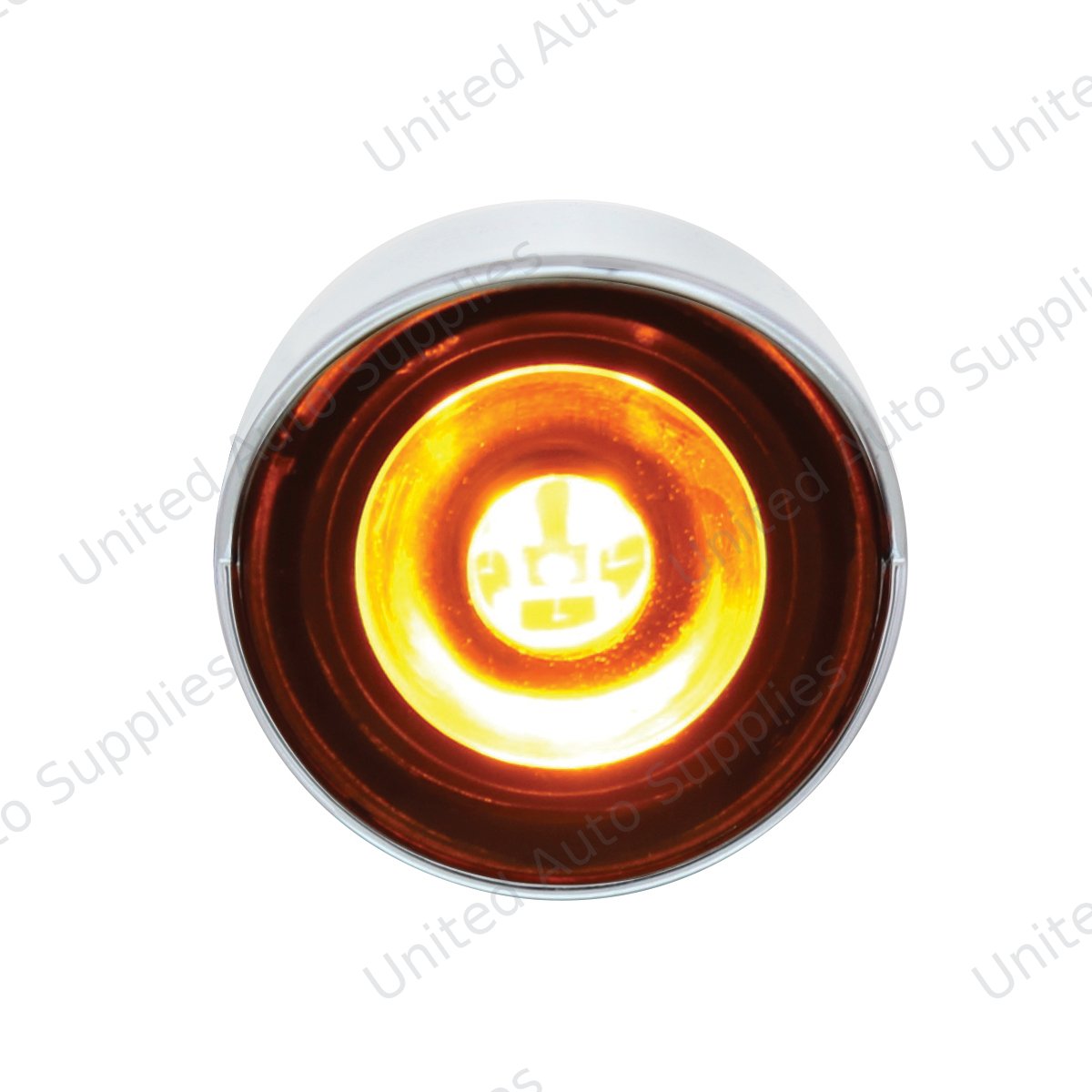 3 High Power LED 1" Clearance/Marker Light With Visor - Amber LED/Amber Lens