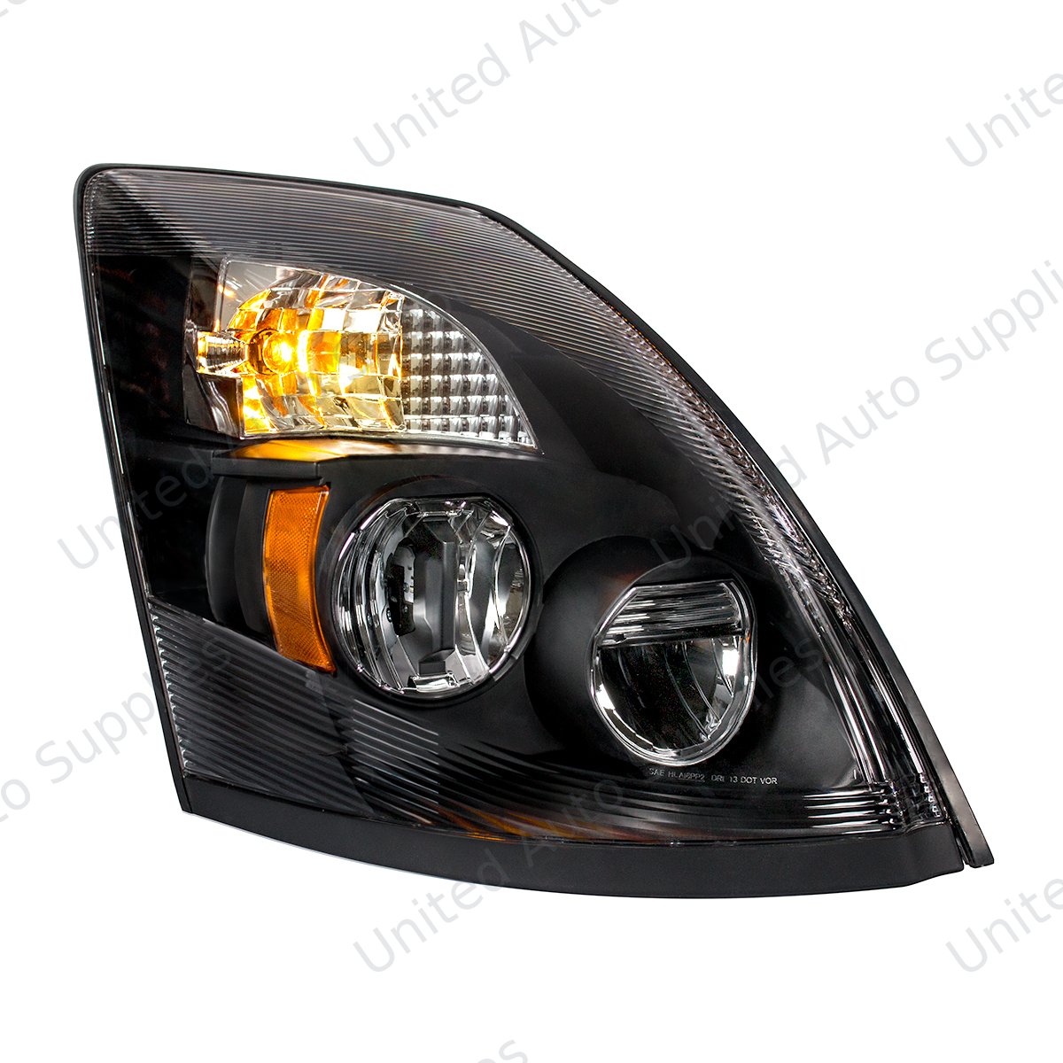 High Power LED "Blackout" Headlight for 2003-2017 Volvo VN/VNL - Passenger