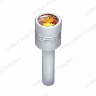 Chrome Door Lock Knob With 9/16" Amber Crystal (2-Pack)