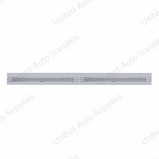 Chrome Top Mud Flap Plate With Two 19 LED 12" Reflector Light Bars - Red LED/Clear Lens (Each)