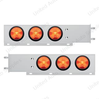3-3/4" Bolt Pattern Deluxe Stainless Spring Loaded Light Bar With 6X 4" Lights & Grommets (Pair)