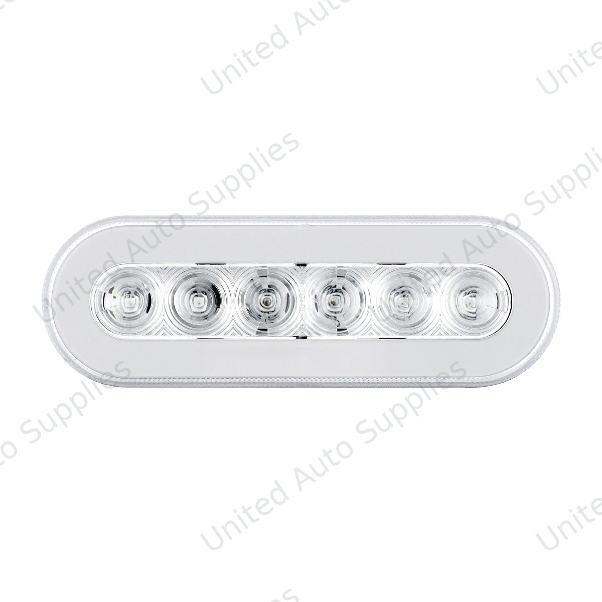GloLight 22 LED 6" Oval Stop/Turn/Tail Light - Red LED/Clear Lens