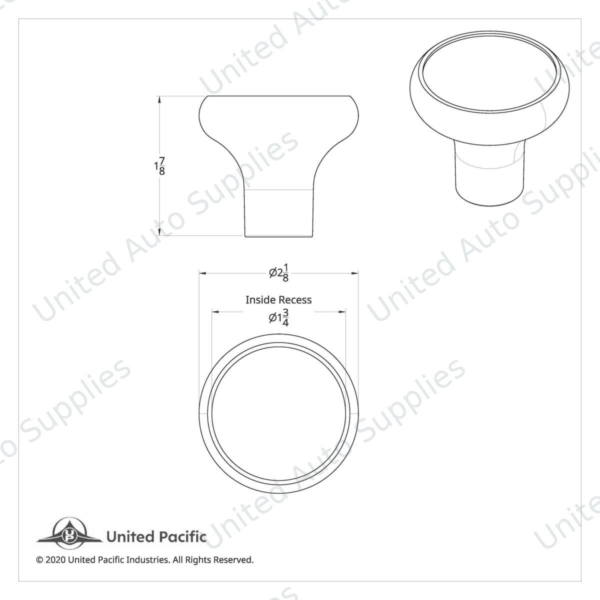 "Trailer" Deluxe Air Valve Knob - Silver Glossy Sticker