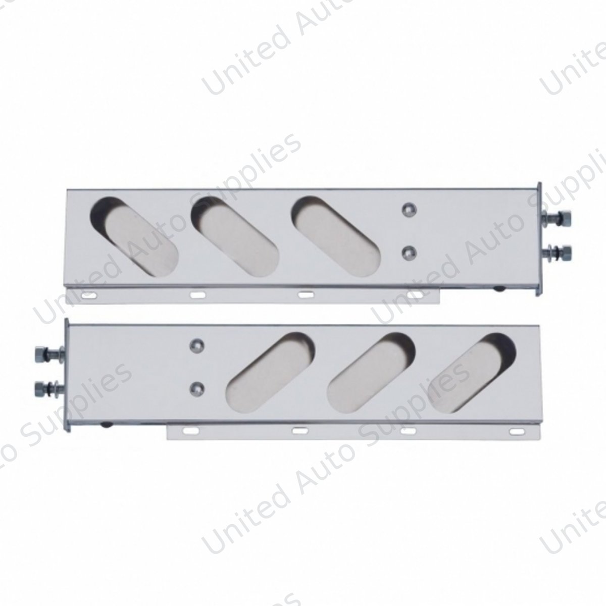 2.5" Bolt Pattern Chrome Spring Loaded Light Bar With 6X Oval Light Cutouts (Pair)