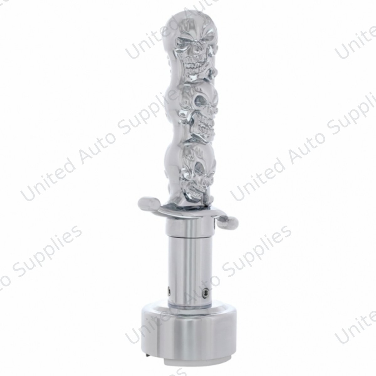 Skull Dagger Gearshift Knob With 13/15/18 Speed Adapter - Chrome