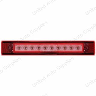10 LED Conspicuity Reflector Plate Light With Red Reflector - Red LED/Clear Lens (Each)