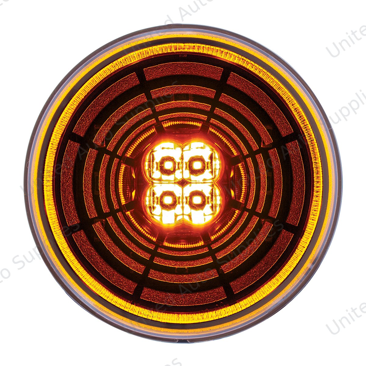Abyss 13 LED 4" Round Turn Signal Light - Amber LED/Amber Lens