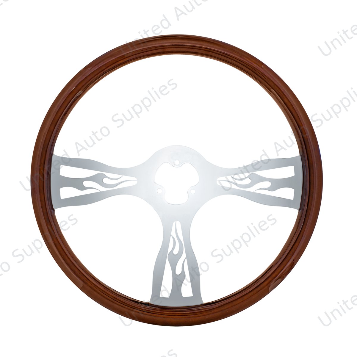 18" Chrome Flame Steering Wheel