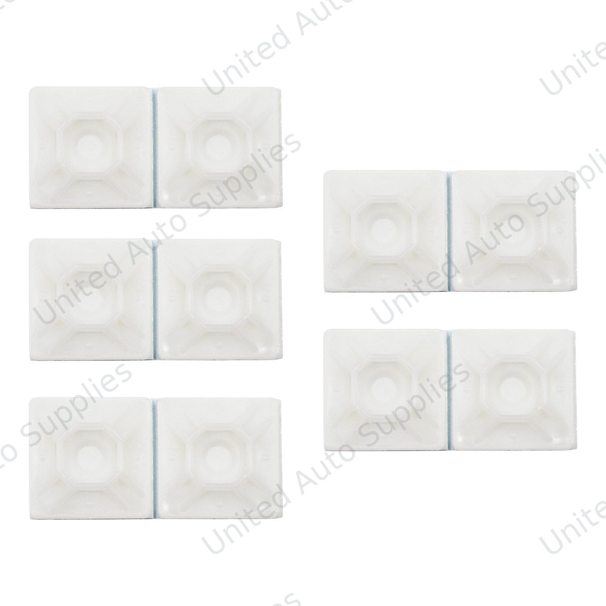 1" Natural Nylon Adhesive Wire Tie Mount 50 Lbs Ties (10-Pack)