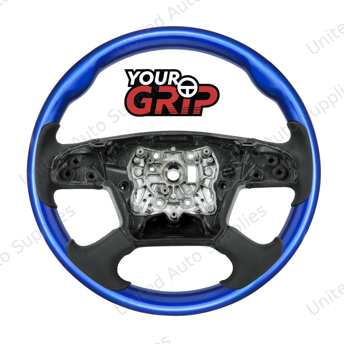 18" YourGrip Wood Candy Color Steering Wheel For 2018-2026 Freightliner Cascadia-Indigo Blue