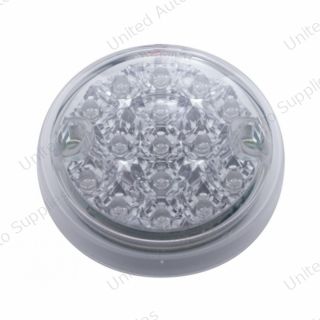 15 LED 3" Dual Function Reflector Single Face Light Only - Red LED/Clear Lens (Bulk)