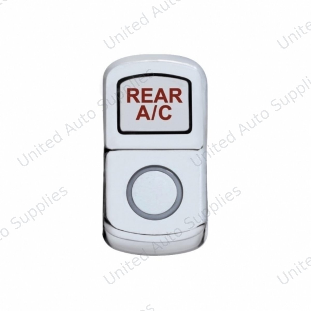 "Rear A/C" Chrome Rocker Switch Cover - Plain