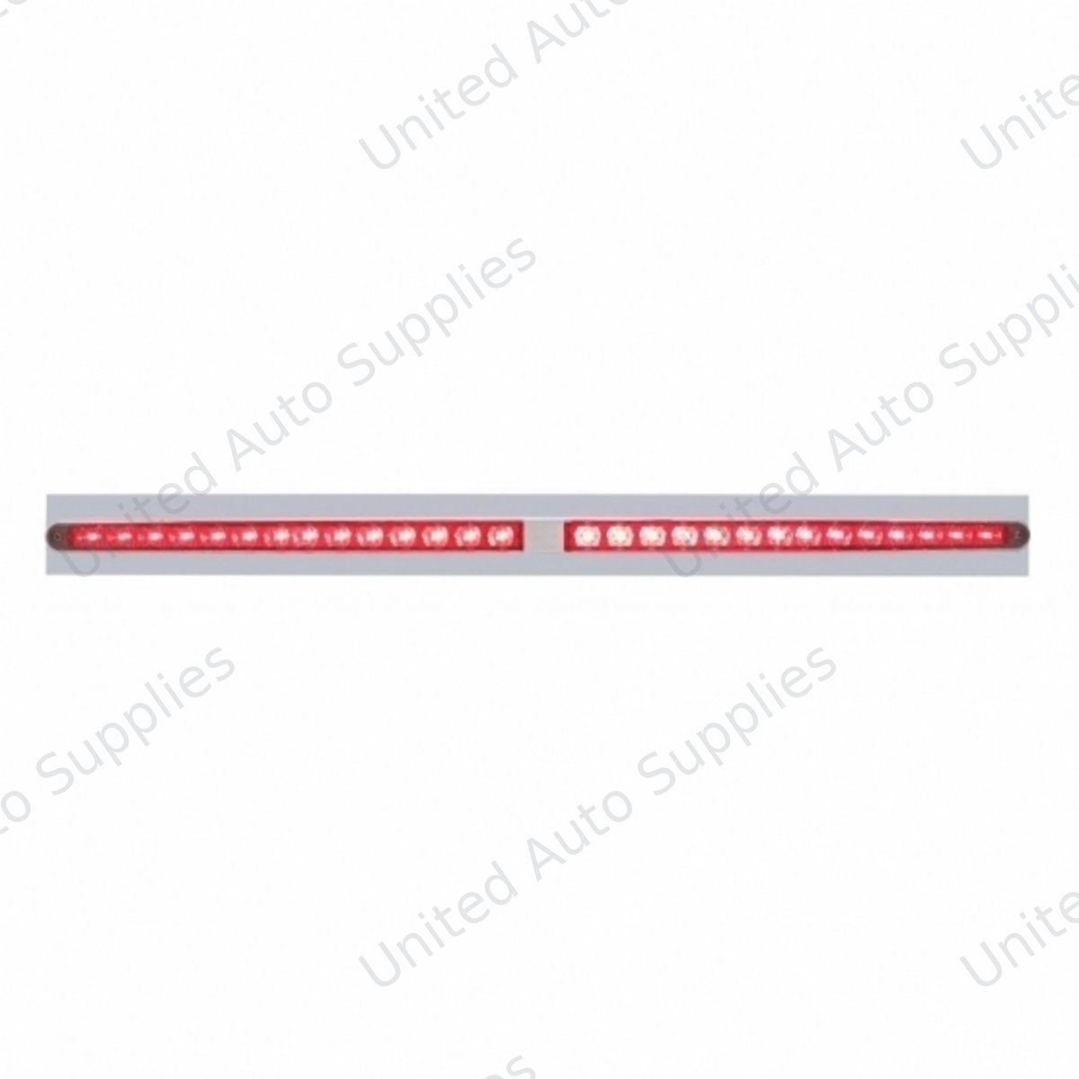 Chrome Top Mud Flap Plate With Two 14 LED 24" Light Bars - Red LED/Red Lens (Each)
