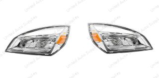 High Power Chrome LED Headlight For 2018-2024 Freightliner Cascadia-Driver and Passenger (2pcs)
