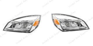 High Power Chrome LED Headlight For 2018-2024 Freightliner Cascadia-Driver and Passenger (2pcs)