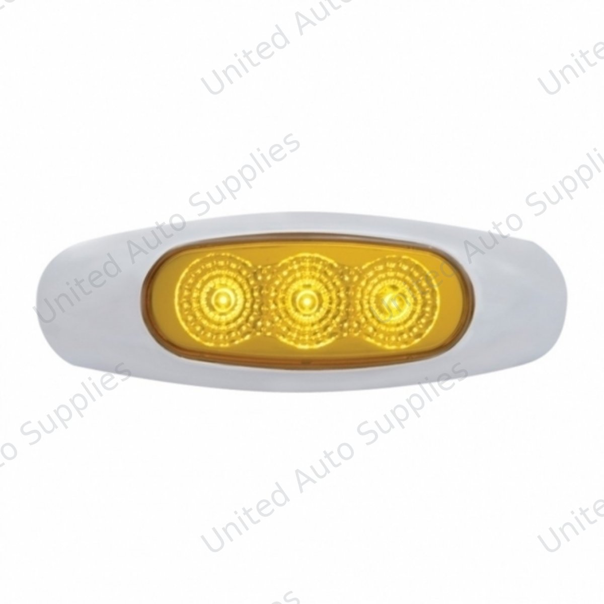 3 LED Reflector Light (Clearance/Marker) - Amber LED/Amber Lens