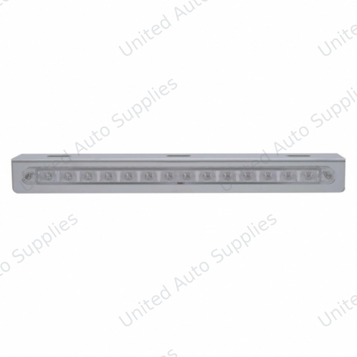Stainless Light Bracket With 14 LED 12" Sequential Light Bar (Left to Right) - Amber LED/Clear Lens