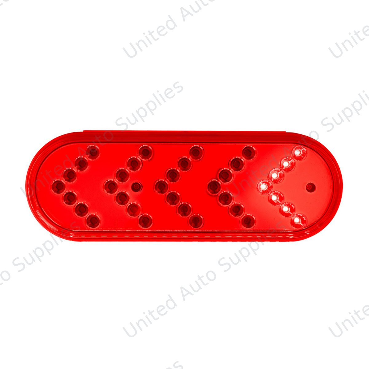 35 LED 6" Reflector Oval Sequential Turn Signal Light - Red LED/Red Lens