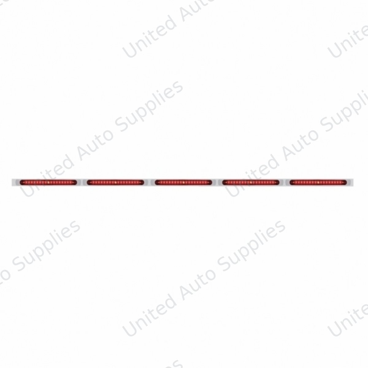94" Stainless Steel Light Bracket - 19 LED 17-1/4" Light Bar x 5 With Red LED/Red Lens With Bezel