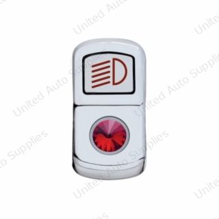 "Headlight" Rocker Switch Cover With Red Crystal