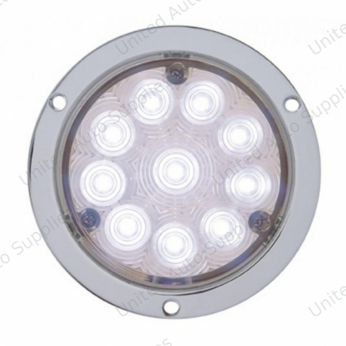 10 LED 4" Flange Mount Back-Up Light -White LED/Clear Lens