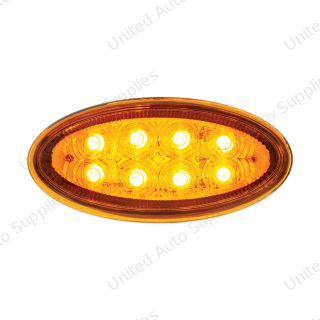 8 LED Fender Parking & Turn Signal Light For Peterbilt 386 (2006-2014) & 387 (2006-2010)-Amber LED/Amber Lens