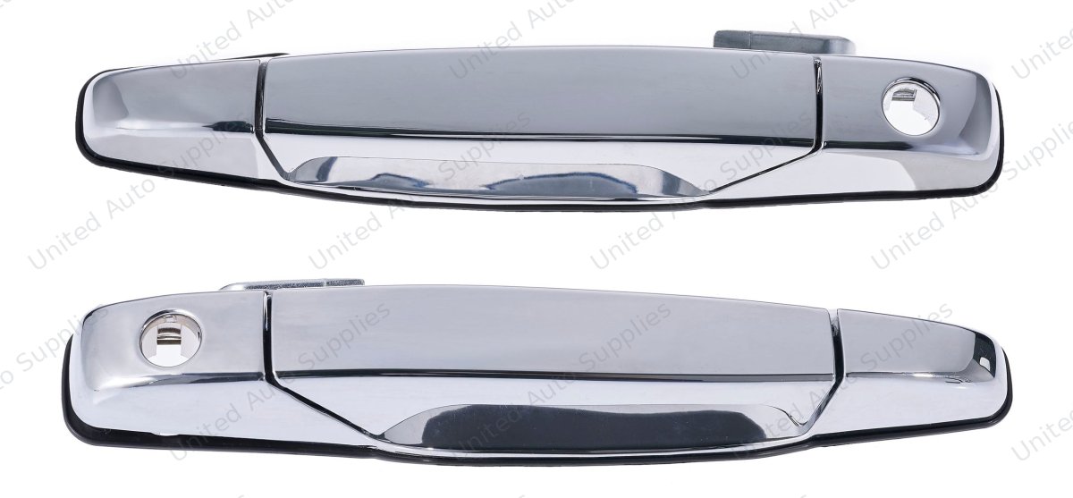 Exterior Door Handle (2 - Door/Set) Plastic All Chrome for 2007-2014 GMC Sierra; 2007-2014 Cadillac Escalade