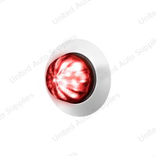 6 LED Dual Function 1-1/4" Watermelon Light W/ Stainless Steel Bezel(Clearance/Marker)-Red LED/Clear Lens