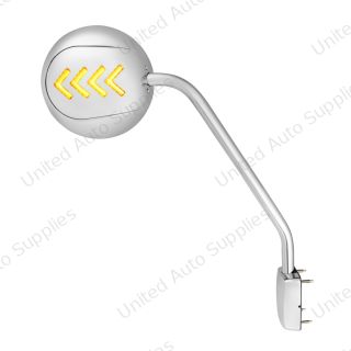 Chrome Hood Mirror Assembly With Sequential LED Turn Signal For 2013-2021 KW T680 & 2012-2021 PB 579-Passenger
