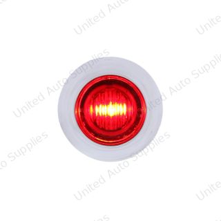 3 LED Dual Function 3/4" Mini Auxiliary/Utility Light With Bezel & Washer - Red LED/Red Lens