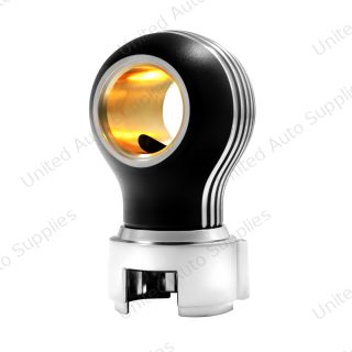 Thread-On Matte Black Carolina Gearshift Knob With LED 13/15/18 Speed Adapter-Amber LED