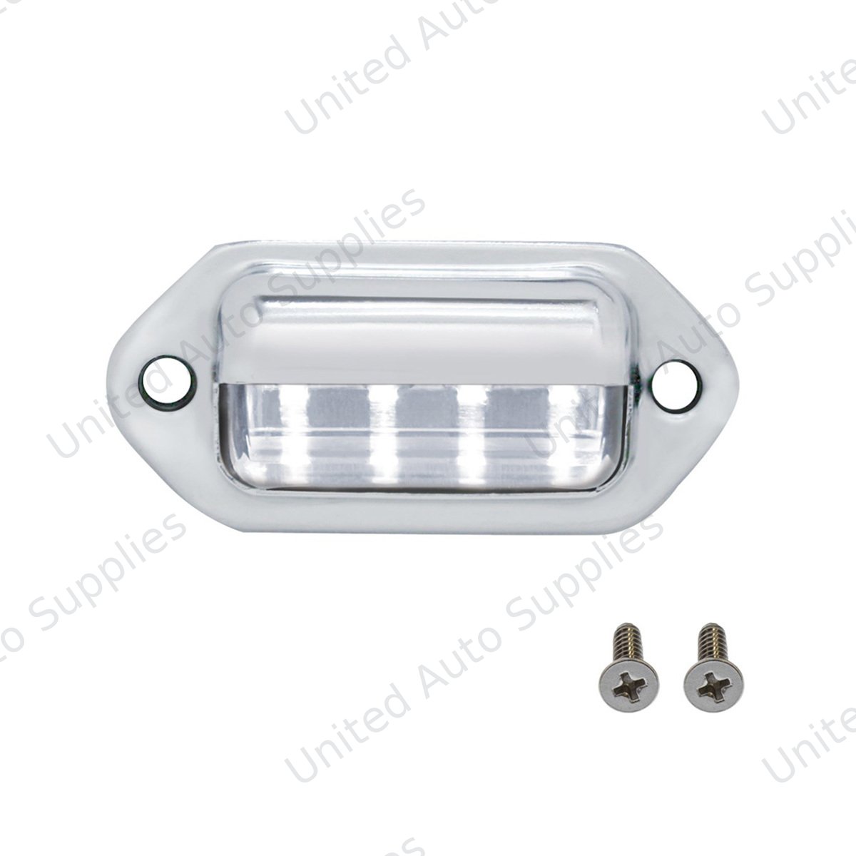 4 White LED Chrome License Plate Light/Utility Light