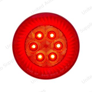 16 LED 4" Round Turbine Light (Stop, Turn & Tail) - Red LED/Red Lens