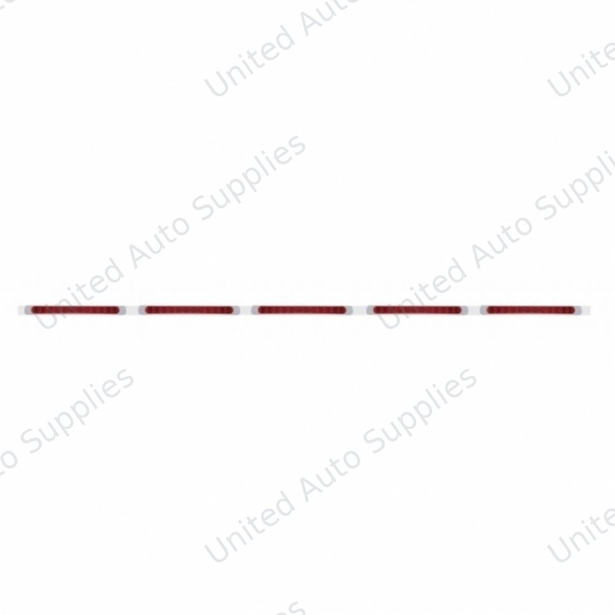 94" Stainless Light Bracket With 5X 11 LED 17" Light Bars & Bezels - Red LED/Red Lens