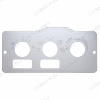 Peterbilt Stainless A/C Control Plate - 2 Square Openings