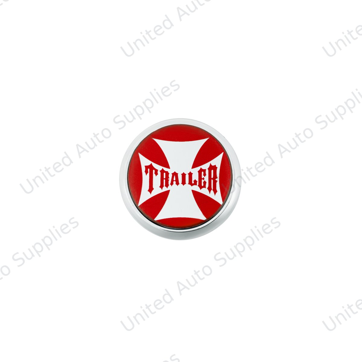 "Trailer" Deluxe Air Valve Knob - Red Maltese Cross Sticker